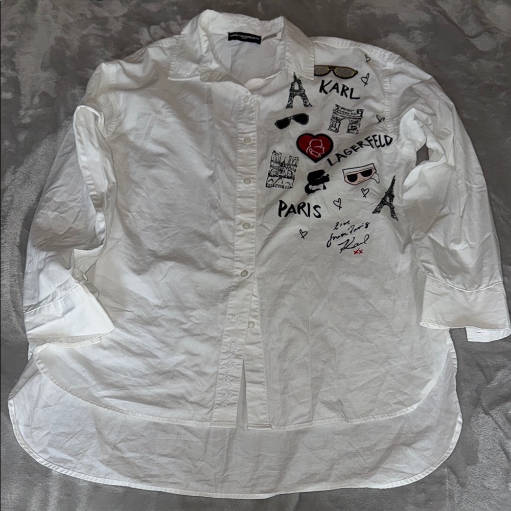Karl Lagerfeld Signature Button Down - Picture 2 of 7